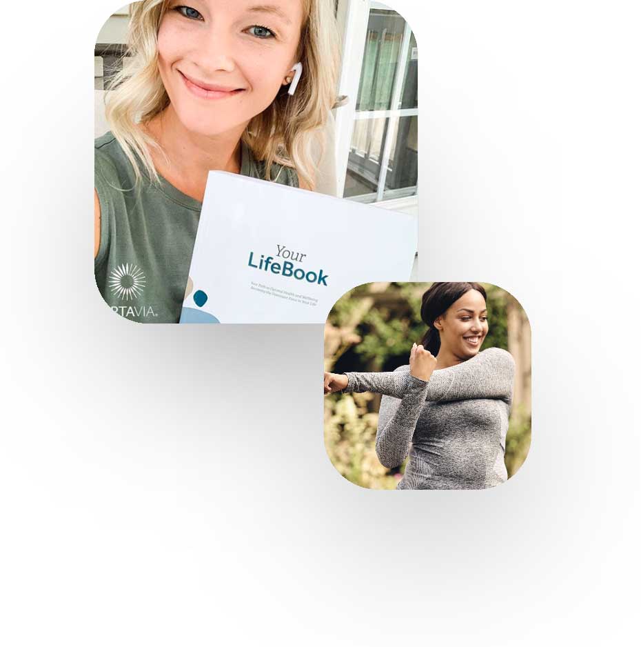 woman smiling holding the book titled Your Lifebook